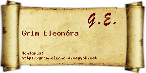 Grim Eleonóra névjegykártya